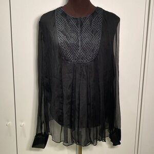 Adam Lippes silk blouse with beading detail Black XL